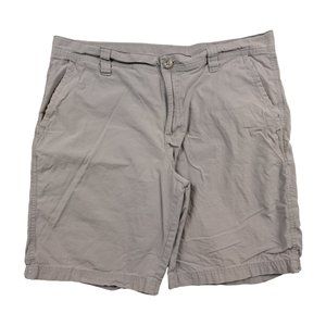 Columbia Sportswear Company Mens Shorts Size 34x10 Gray Flat Font Chino Cotton